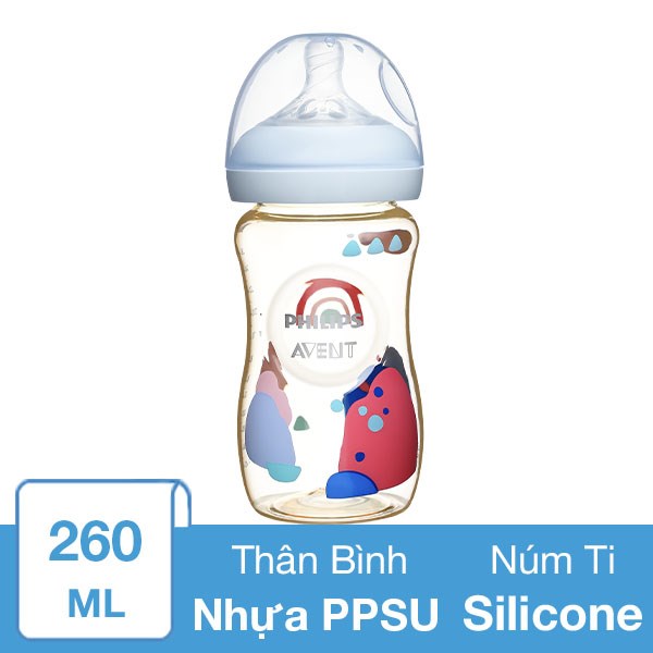 Bình Sữa Nhựa Ppsu Philips Avent Scf 582/10 Cổ Rộng 260 Ml (Từ 1 Tháng)