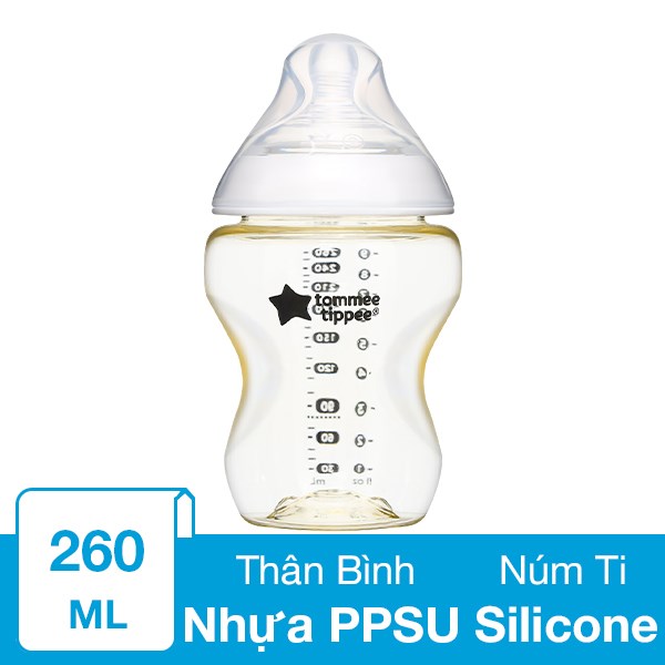 Bình Sữa Nhựa Ppsu Tommee Tippee Natural Start 423937 Cổ Rộng 260 Ml (3 - 6 Tháng)