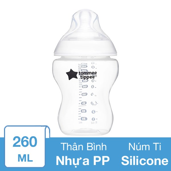 Bình Sữa Nhựa Pp Tommee Tippee Natural Start 423905 Cổ Rộng 260 Ml (3 - 6 Tháng)