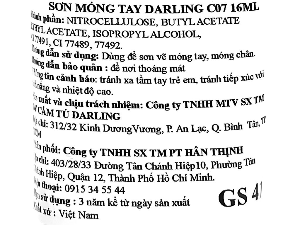 Sơn móng tay lavasle Darling C07-GS 41 16ml 3