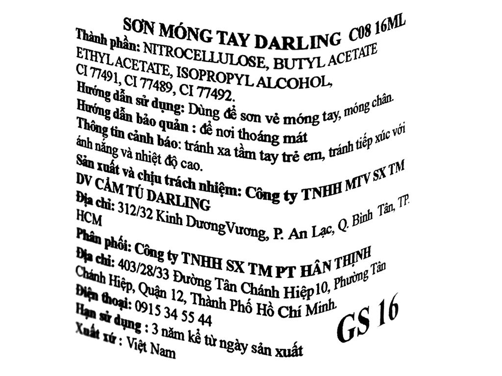 Sơn móng tay lavasle Darling C08-GS 16 16ml 3