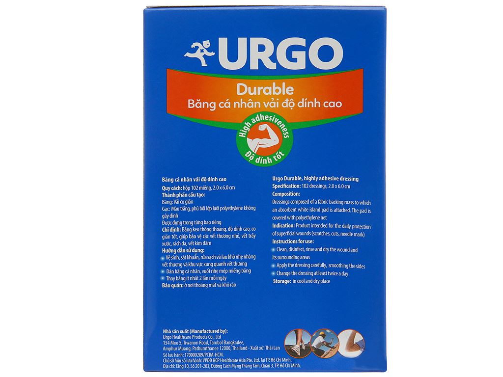 Băng cá nhân Urgo Durable màu da 102 miếng 3