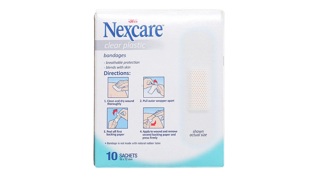 Băng cá nhân Nexcare trong suốt (19mm x 72mm)