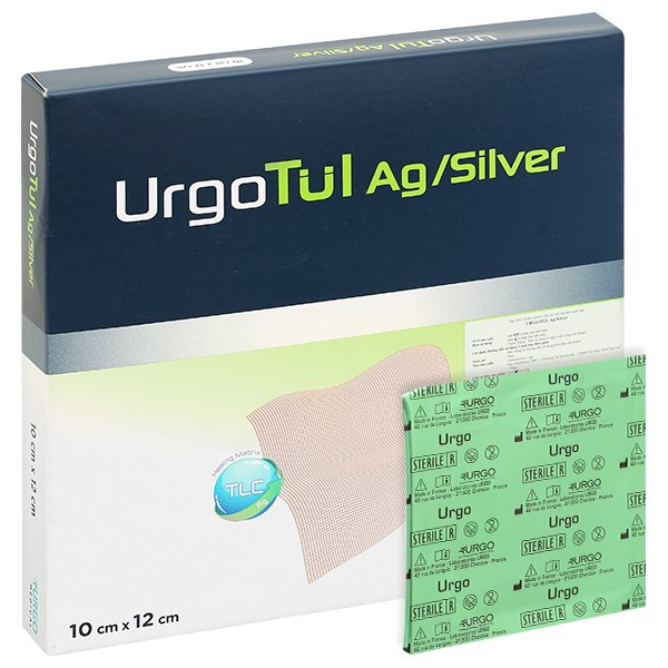 Gạc lưới UrgoTul AG/Sliver (10cm x 12cm) hộp 16 miếng