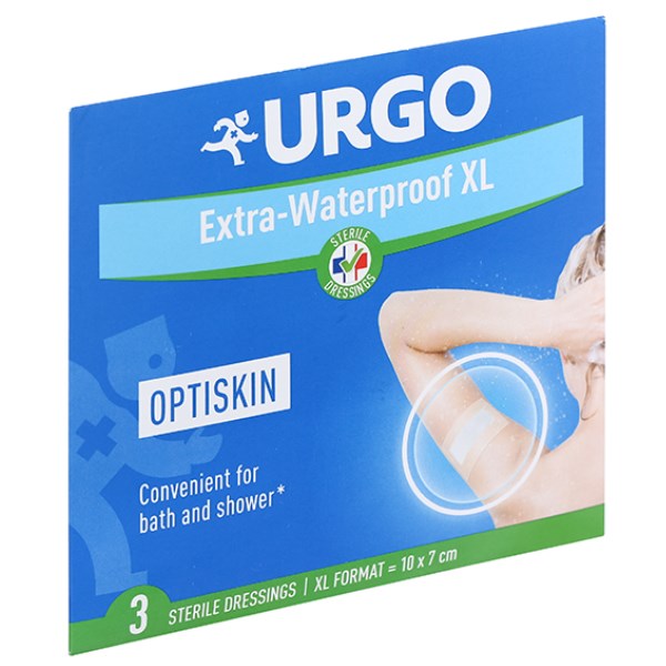 Băng cá nhân bán thấm, tiệt trùng Urgo Optiskin (10 x 7cm) hộp 3 miếng