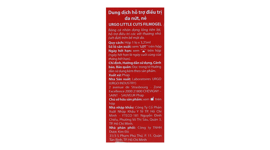 Băng cá nhân dạng lỏng Urgo Little cuts Filmogel