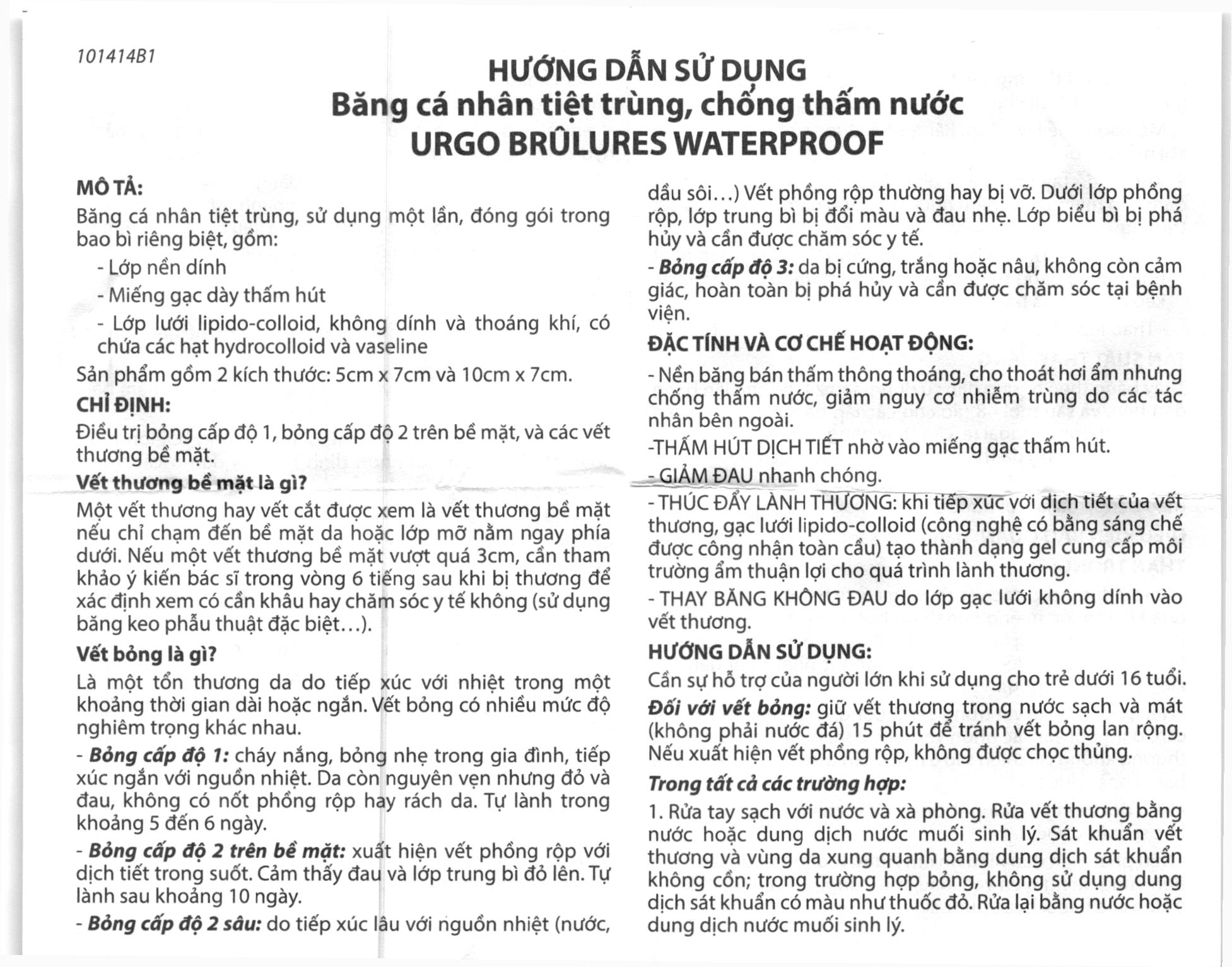Băng cá nhân chống thấm nước Urgo Brulures Waterproof (10 x 7cm) - 9