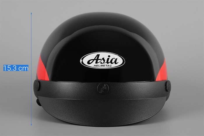 Mũ 1/2 size M Asia MT-105 đen đỏ Màu Đen - Đỏ