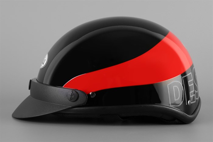 Mũ 1/2 size M Asia MT-105 đen đỏ Màu Đen - Đỏ