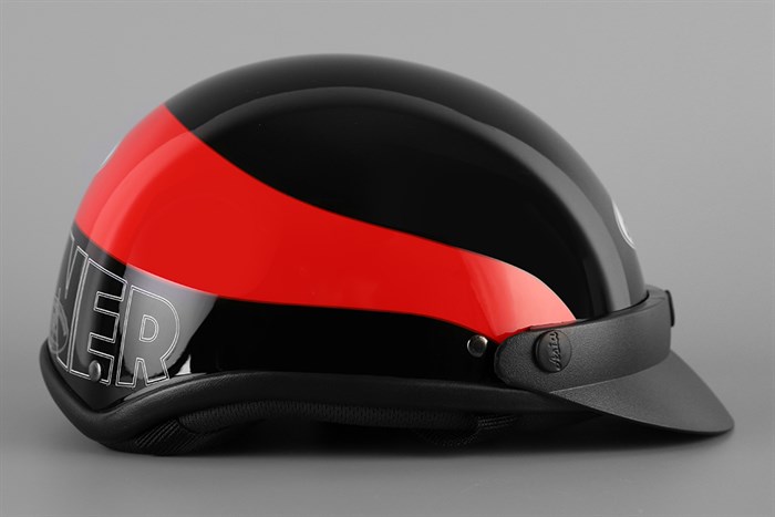 Mũ 1/2 size M Asia MT-105 đen đỏ Màu Đen - Đỏ