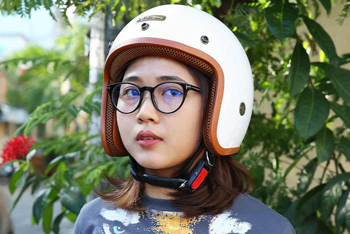 Mũ 3/4 size L Asia MT-124 trắng Màu Trắng