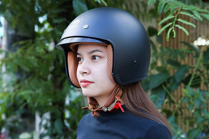 Mũ 3/4 size XL Royal M139 đen Màu Đen