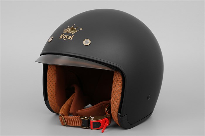 Mũ 3/4 size XL Royal M139 đen Màu Đen