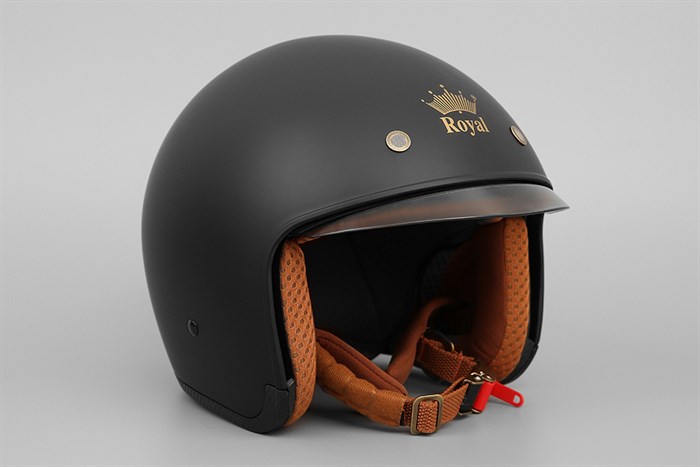 Mũ 3/4 size XL Royal M139 đen Màu Đen