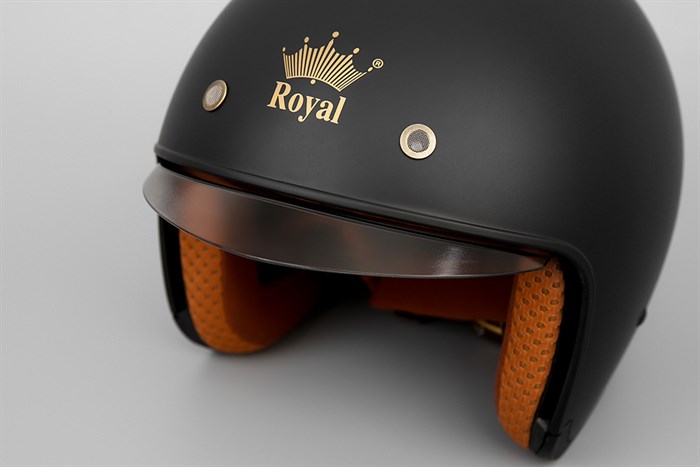 Mũ 3/4 size XL Royal M139 đen Màu Đen