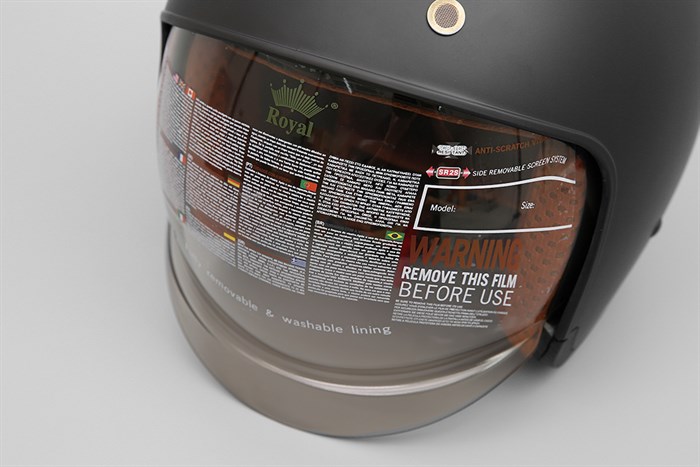 Mũ 3/4 size XL Royal M139 đen Màu Đen