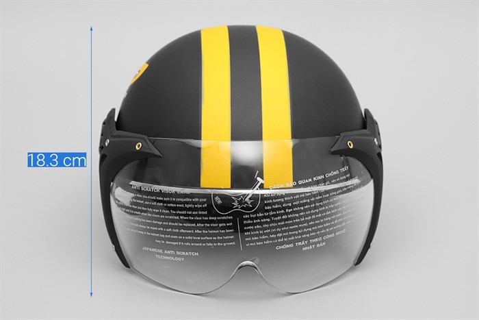 Mũ 1/2 Chita CT33(K) GP đen vàng Màu Đen - Vàng