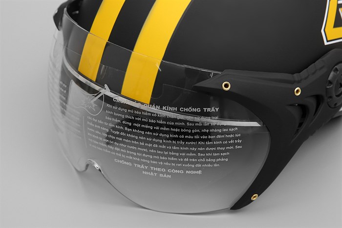 Mũ 1/2 Chita CT33(K) GP đen vàng Màu Đen - Vàng