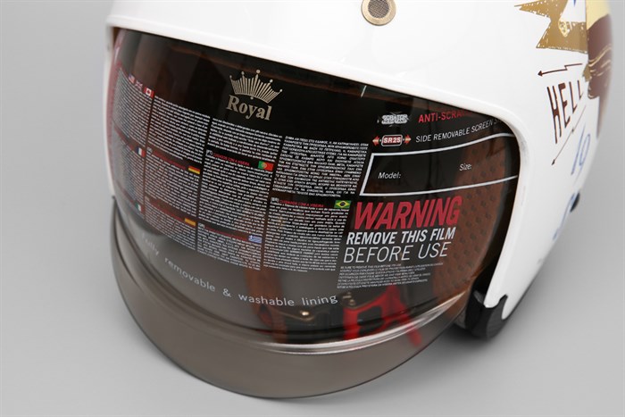 Mũ bảo hiểm 3/4 có kính size XL Royal M139 Trắng Màu Trắng