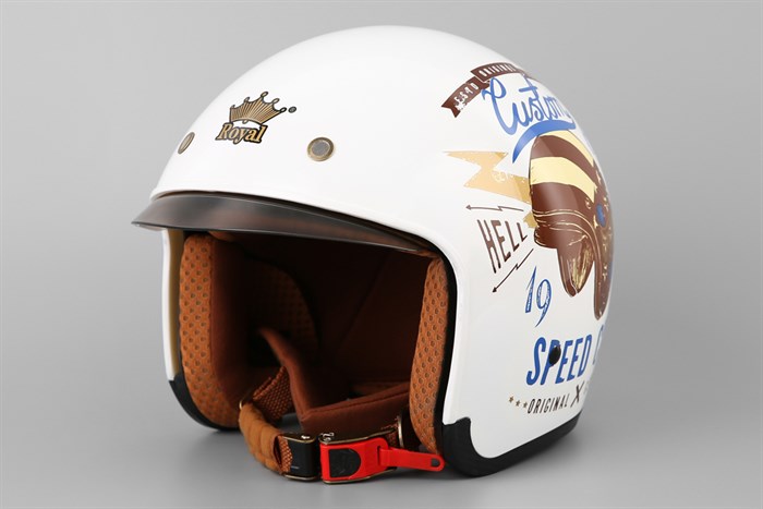 Mũ bảo hiểm 3/4 có kính size XL Royal M139 Trắng Màu Trắng