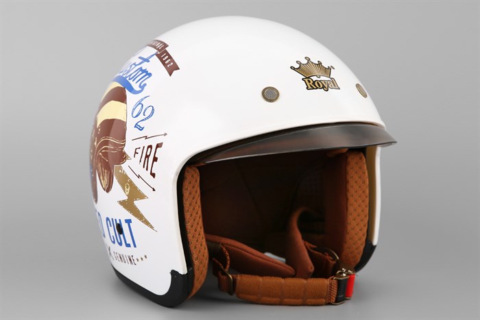 Mũ bảo hiểm 3/4 có kính size XL Royal M139 Trắng Màu Trắng