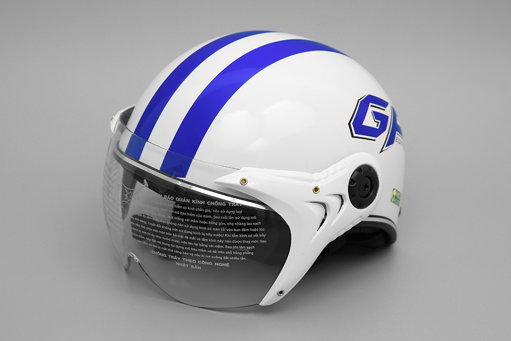 Mũ 1/2 Chita CT33(K) GP trắng xanh