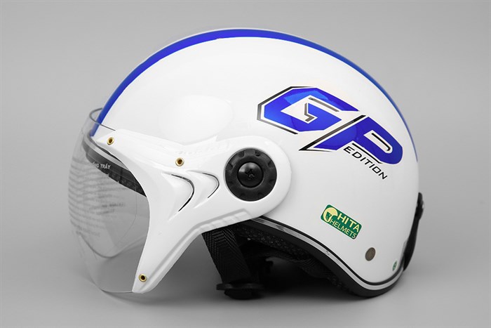 Mũ 1/2 Chita CT33(K) GP trắng xanh Màu Trắng - Xanh