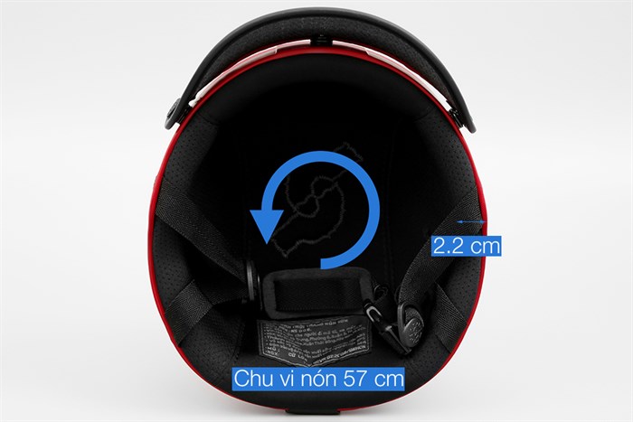 Mũ 1/2 có lỗ thông gió size M Nón Sơn NS008M4A đỏ Màu Đỏ