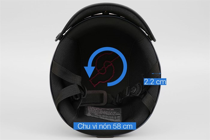 Mũ 1/2 có lỗ thông gió size L Nón Sơn NS00807A xanh dương Màu Xanh Dương