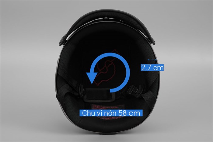 Mũ 1/2 có lỗ thông gió size L Nón Sơn NS00807A xám Màu Xám