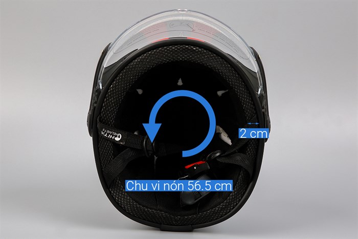 Mũ 1/2 Chita CT6B1(K) GP đen đỏ Màu Đen - Đỏ