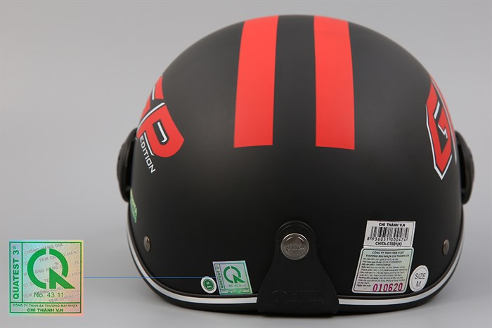 Mũ 1/2 Chita CT6B1(K) GP đen đỏ Màu Đen - Đỏ