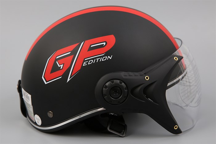 Mũ 1/2 Chita CT6B1(K) GP đen đỏ Màu Đen - Đỏ