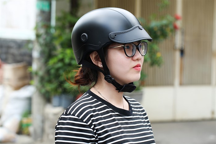 Mũ 1/2 có lỗ thông gió size L Nón Sơn NS00807A đen Màu Đen