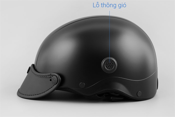 Mũ 1/2 có lỗ thông gió size L Nón Sơn NS00807A đen Màu Đen