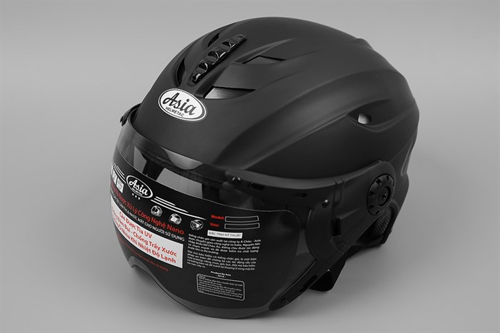 Mũ 1/2 size L Asia MT-117K đen Màu Đen