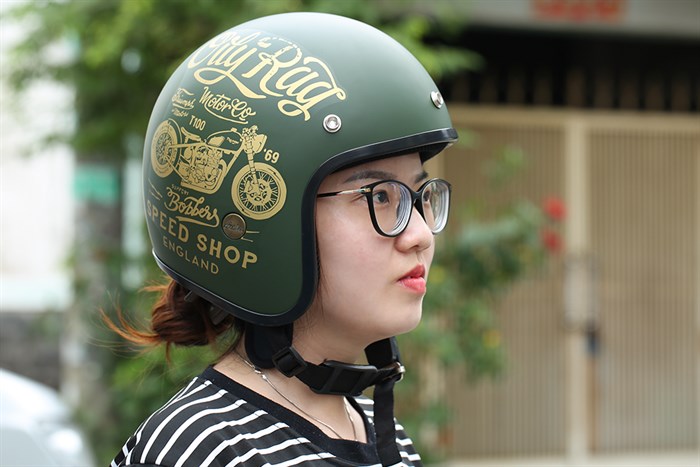 Mũ 3/4 size XL Asia MT-124 xanh rêu Màu Xanh rêu