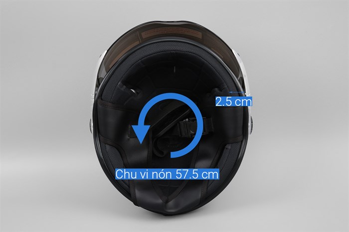 Mũ 1/2 size L Asia MT-114K xám Màu Xám