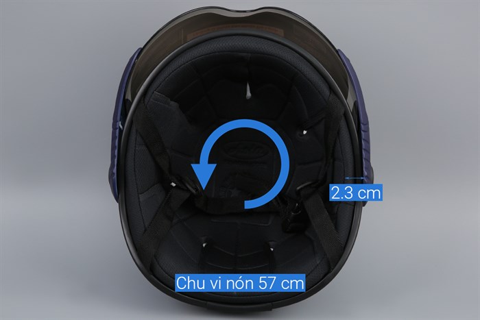 Mũ 1/2 size L Asia MT105K xanh đen Màu Xanh đen