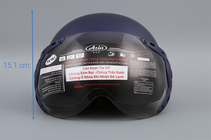 Mũ 1/2 size L Asia MT105K xanh đen Màu Xanh đen