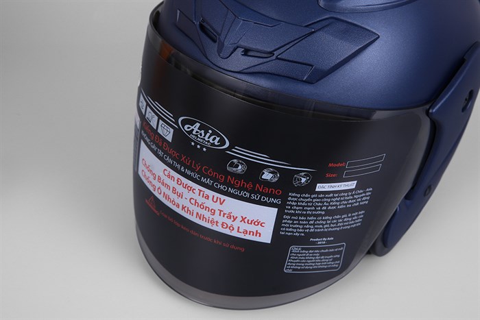 Mũ 3/4 size L Asia MT-115 xanh đen Màu Xanh đen