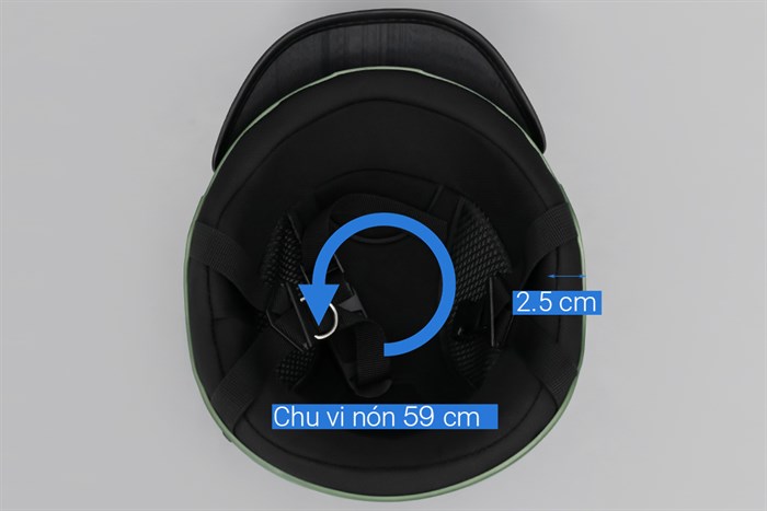 Mũ 1/2 size L Delites ATN05 xanh rêu Màu Xanh rêu