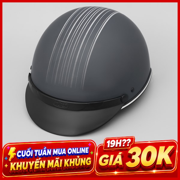 Mũ 1/2 size L Delites ATN04 đen xám