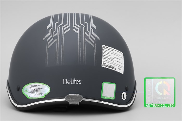 Mũ 1/2 size L Delites ATN04 đen xám Màu Đen - Xám