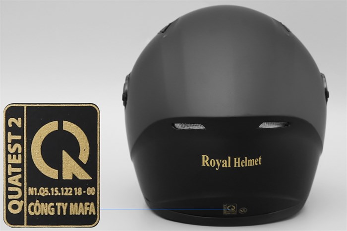 Mũ bảo hiểm fullface Size XL Royal M136 đen Màu Đen