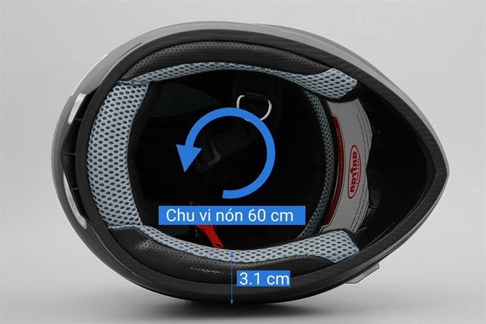 Mũ fullface size XL Boss ATN30K đen Màu Đen