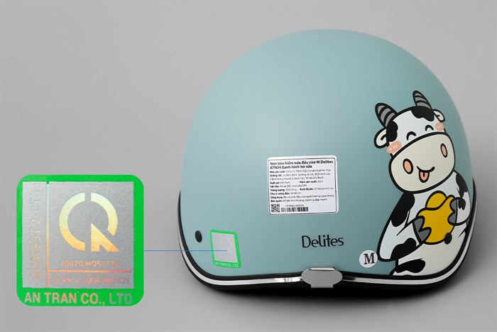 Mũ 1/2 size M Delites ATN04 bò sữa xanh dương Màu Xanh Dương