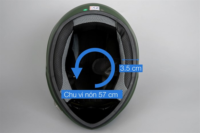 Mũ fullface Size XL Royal M136 xanh rêu Màu Xanh rêu