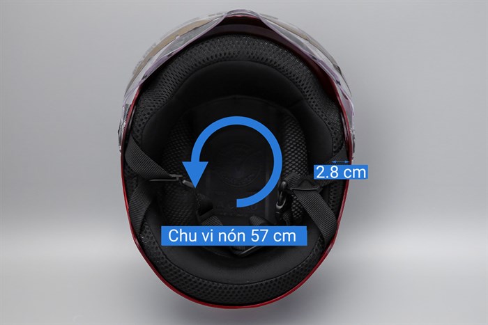 Mũ 1/2 size L Asia MT-179K đỏ Màu Đỏ