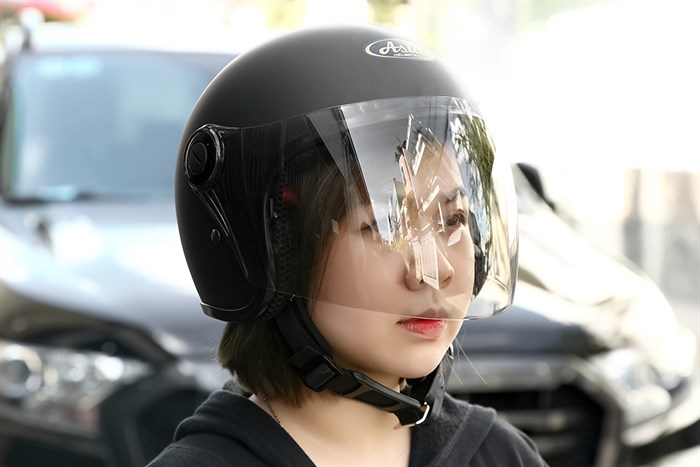 Mũ 3/4 size L Asia MT-124K đen Màu Đen